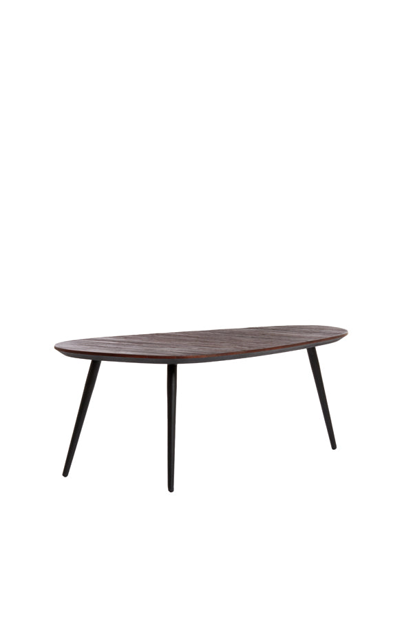 Rustic Nested Coffee Tables Set in Wood and Black Metal 84x39x34 + 84x39x39 cm