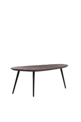 Rustic Nested Coffee Tables Set in Wood and Black Metal 84x39x34 + 84x39x39 cm