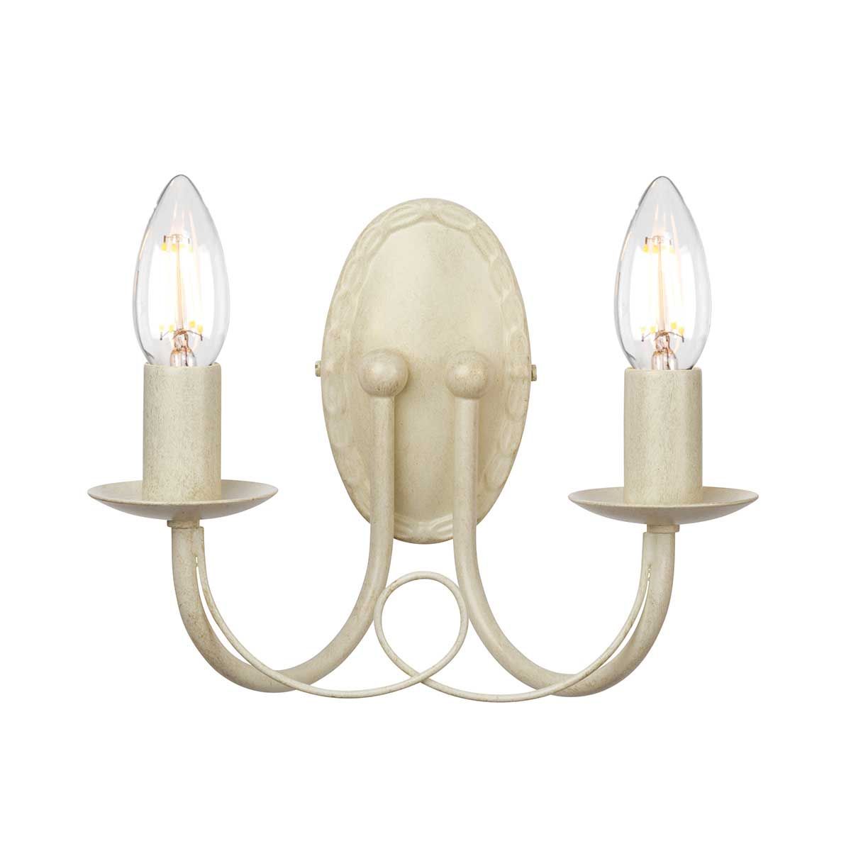 Ivory Gold Minster Dual-Light Wall Sconce
