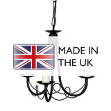 Minster Trio Black Metal Chandelier