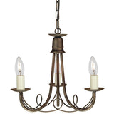 Elegant Black and Gold Minster Tri-Light Chandelier
