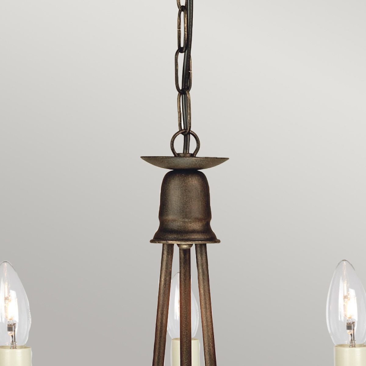 Elegant Black and Gold Minster Tri-Light Chandelier