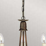 Elegant Black and Gold Minster Tri-Light Chandelier