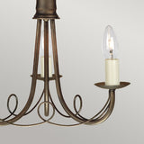 Elegant Black and Gold Minster Tri-Light Chandelier