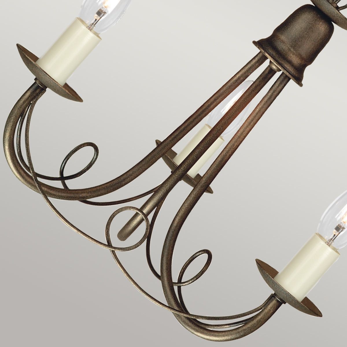 Elegant Black and Gold Minster Tri-Light Chandelier