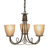 Elegant Black and Gold Minster Tri-Light Chandelier
