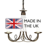 Elegant Black and Gold Minster Tri-Light Chandelier