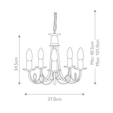 Black Minster 5-Light Metal Chandelier