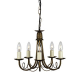 Elegant 5-Light Black & Gold Chandelier with Looped Drapes