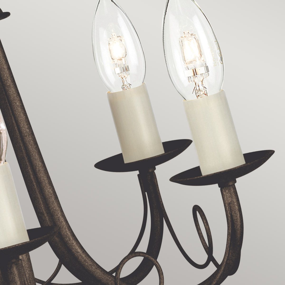 Elegant 5-Light Black & Gold Chandelier with Looped Drapes