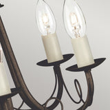 Elegant 5-Light Black & Gold Chandelier with Looped Drapes