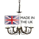 Elegant 5-Light Black & Gold Chandelier with Looped Drapes
