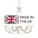 Elegant Minster 5-Light Chandelier in Ivory and Gold