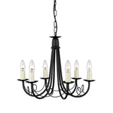Minster 6-Light Black Metal Chandelier