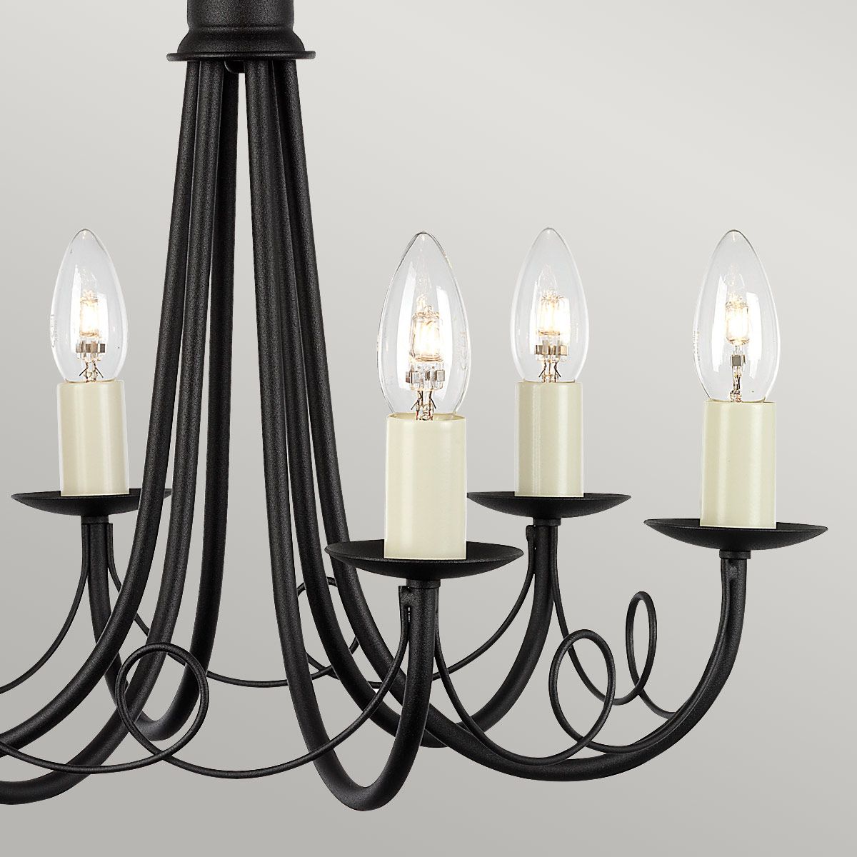 Minster 6-Light Black Metal Chandelier