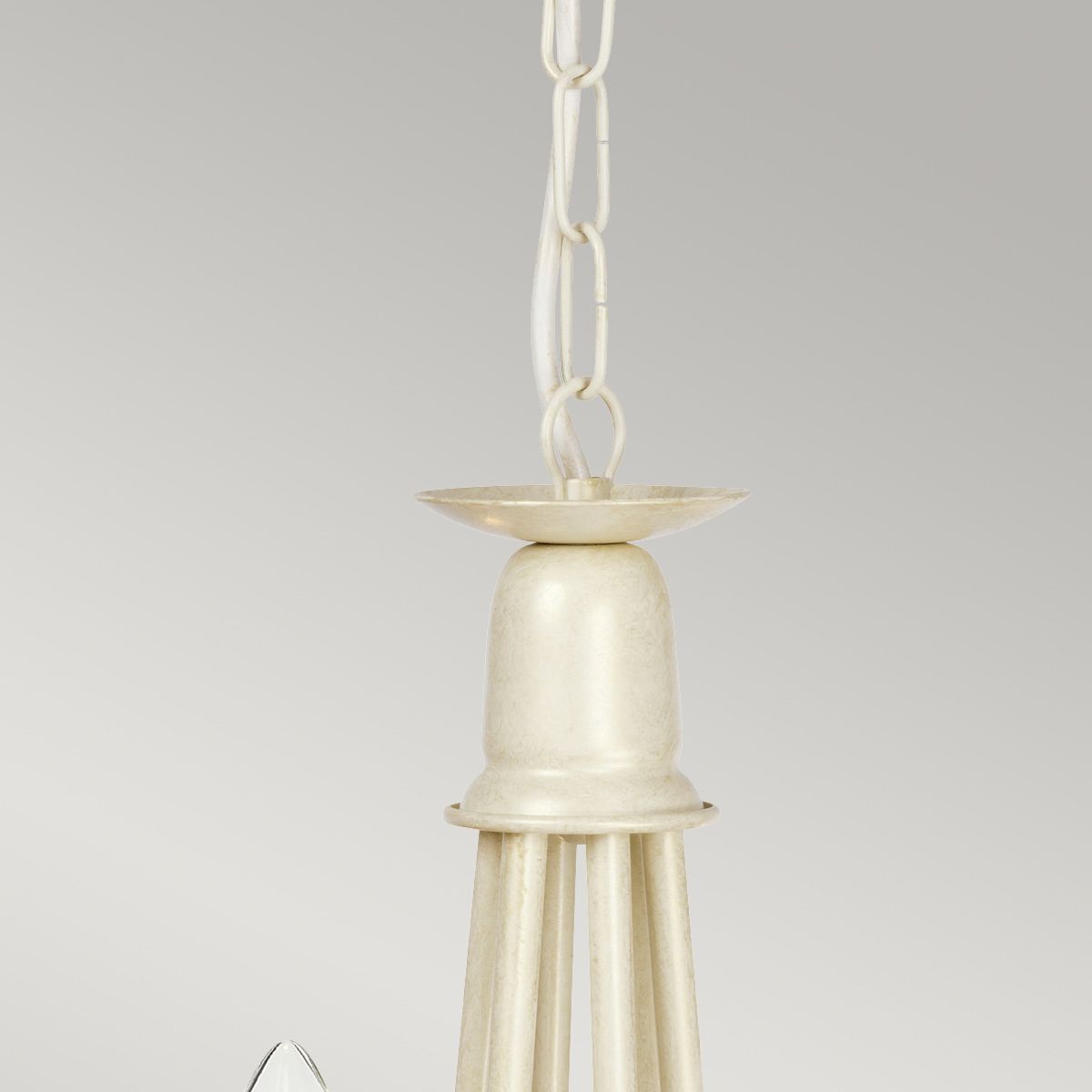 Elegant Ivory Gold Minster Chandelier with Hand Blown Glass