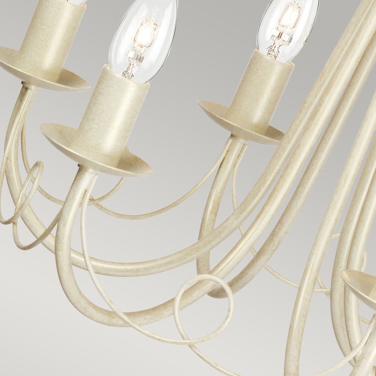 Elegant Ivory Gold Minster Chandelier with Hand Blown Glass