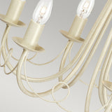 Elegant Ivory Gold Minster Chandelier with Hand Blown Glass