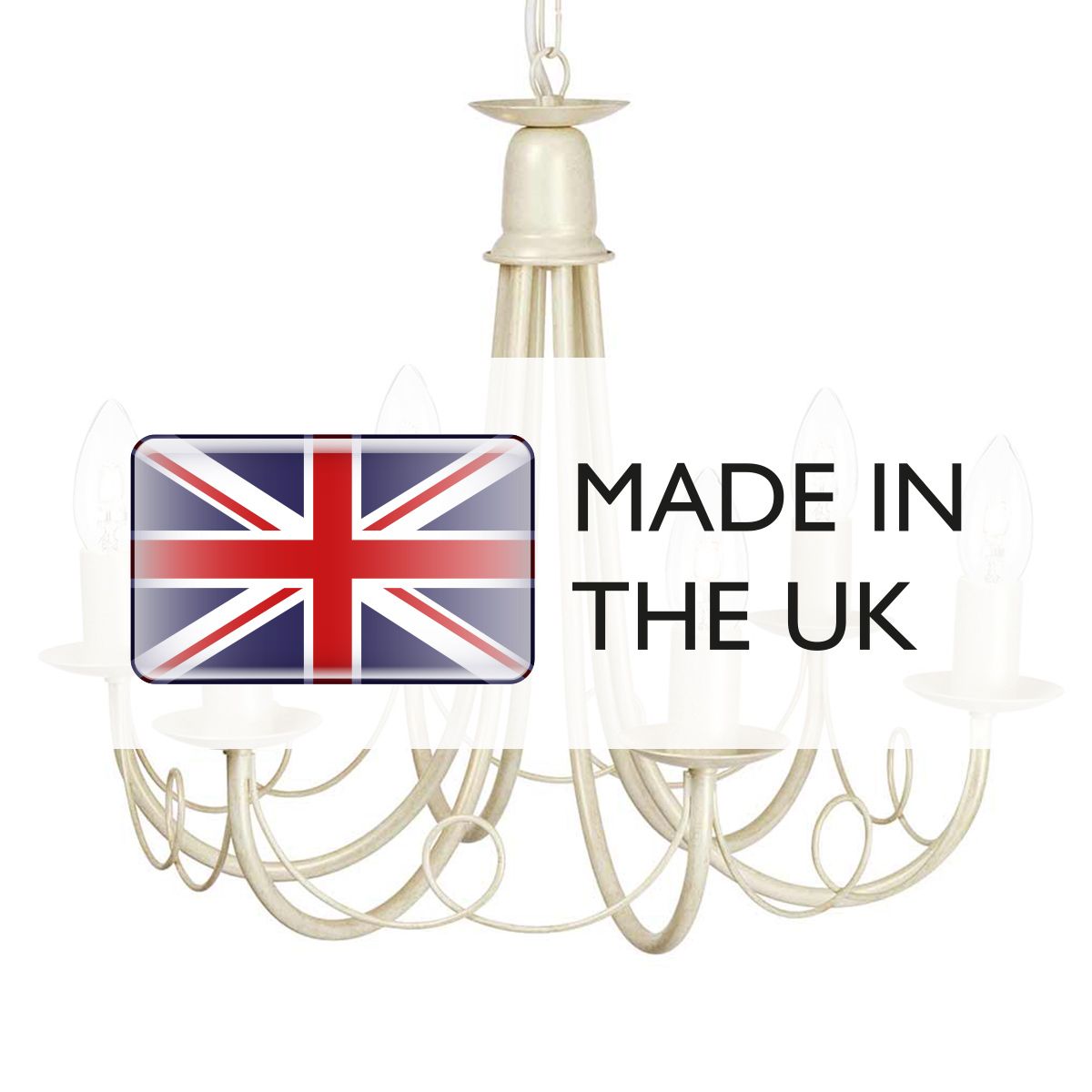 Elegant Ivory Gold Minster Chandelier with Hand Blown Glass