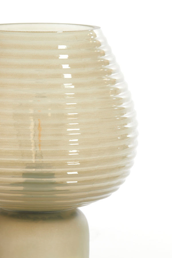 LED Glass Table Lamp, Green and Grey, 18x23 cm Alenna Design