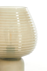 LED Glass Table Lamp, Green and Grey, 18x23 cm Alenna Design