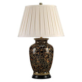 Morris Elegant Gold and Black Porcelain Table Lamp with Shade