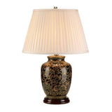 Elegant Gold and Black Porcelain Morris Table Lamp with Included Shade