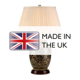 Elegant Gold and Black Porcelain Morris Table Lamp with Included Shade