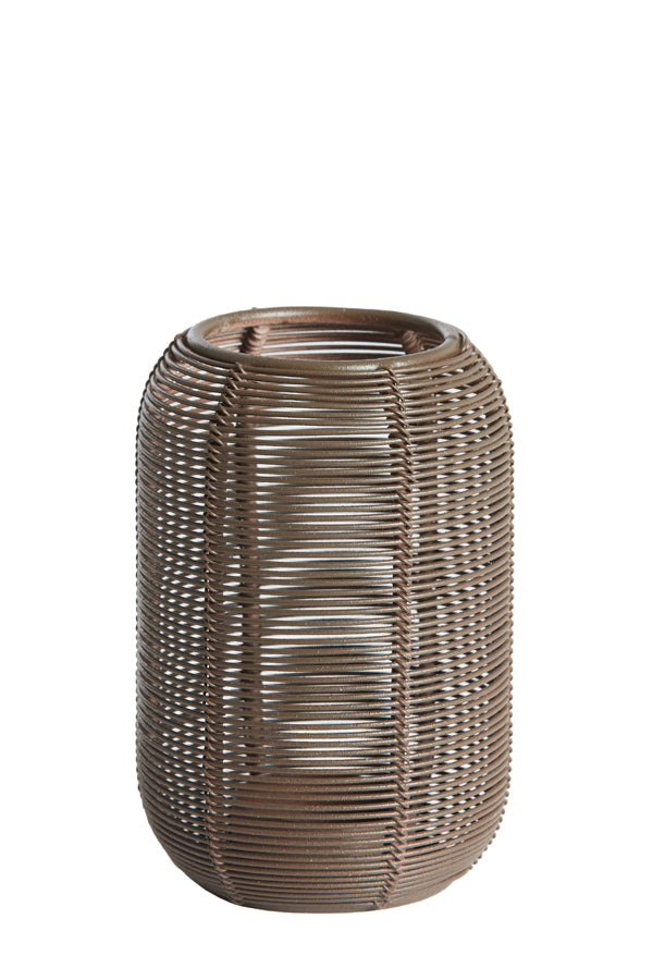 Rustic Elegance: Matte Dark Brown Tealight Candle Holder (Ø9x13 cm)