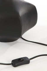 Sleek Matt Black Barrel Lamp Base 19x25 cm