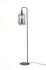 Elegant Lekar Black Floor Lamp with Smoked Glass, 35.5x28x155 cm