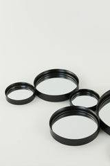 Cielo Circles Black Matte Mirror 127x3.5x64.5 cm