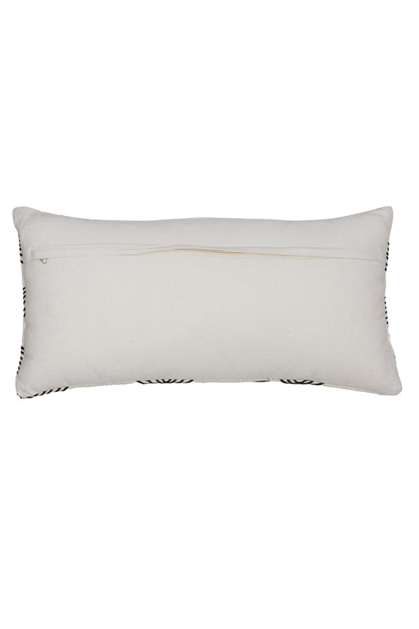 Elegant Mackey Beige and Black Lumbar Cushion 60x30 cm