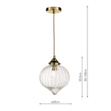 Mya Pendant Antique Brass Glass