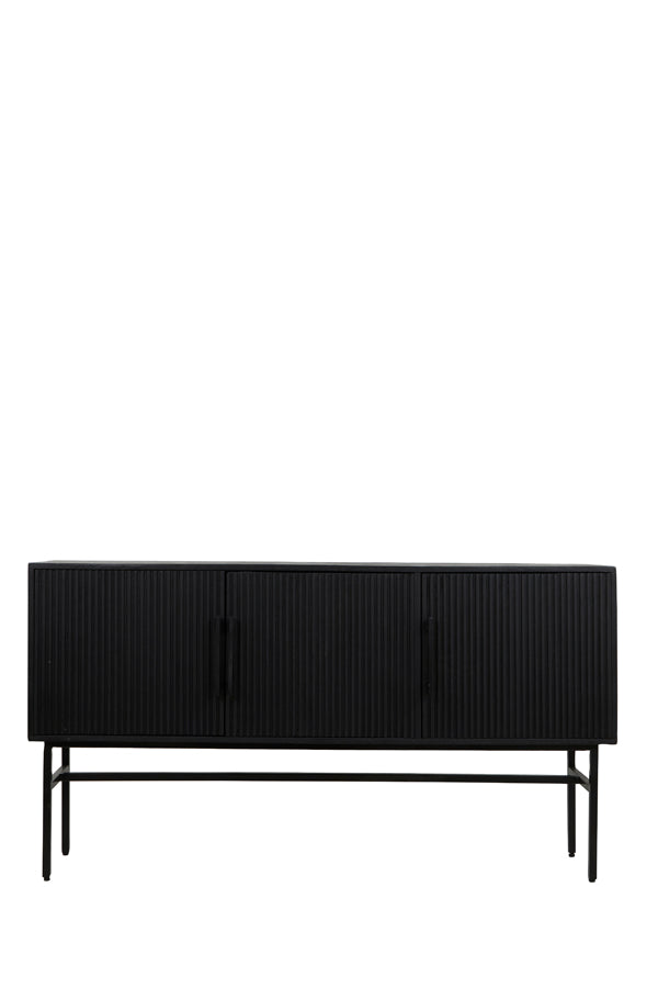 Sleek Black Abage Wood Cabinet 150x40x80 cm