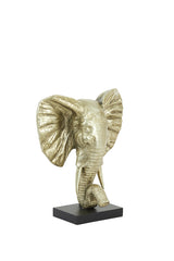 Elegant Light Gold Elephant Ornament on Base - 30x15x35.5 cm