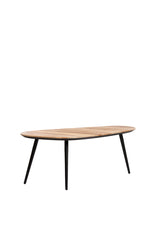 Set of 2 Rustic Coffee Tables - Natural Viejo Wood & Black Finish, Sizes 84x39x34cm & 84x39x39cm