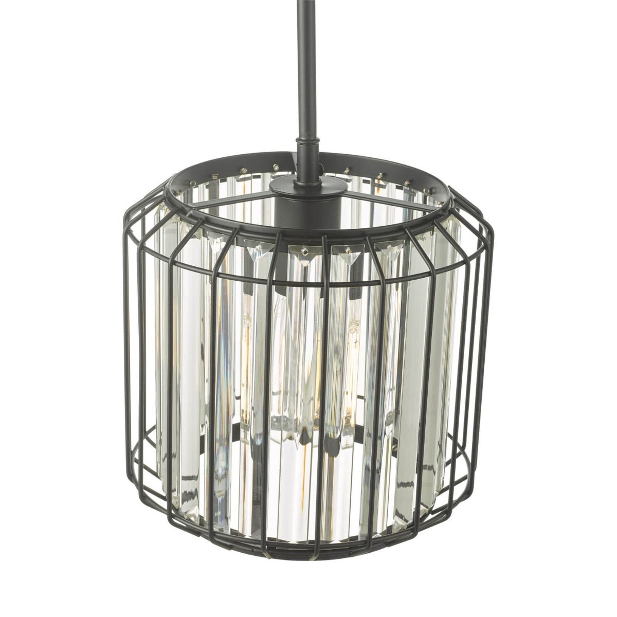 Naeva Pendant Satin Black & Crystal