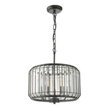 Naeva 3 Light Pendant Satin Black Crystal