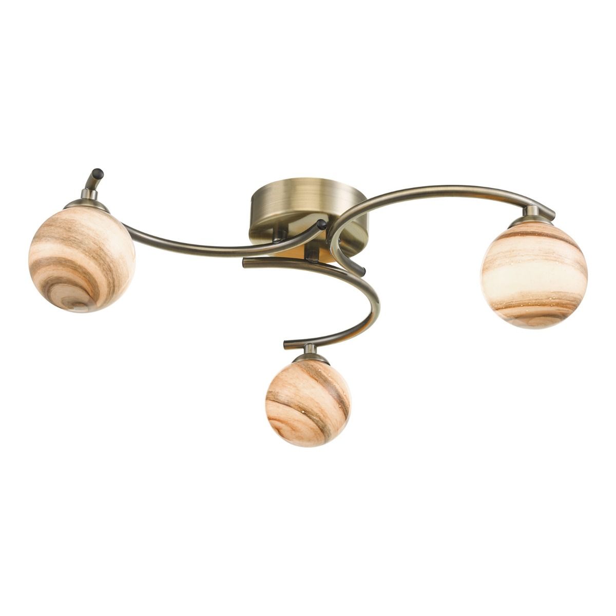 Nakita 3 Light Semi Flush Antique Brass Frame Only