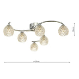 Nakita 6lt Semi Flush Polished Chrome With Dimpled Open Glass