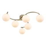 Nakita 6 Light Semi Flush Antique Brass Frame Only