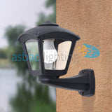 Roby Nardo 8.5W E27 LED CCT, Modern Wall Lantern, Black/Clear