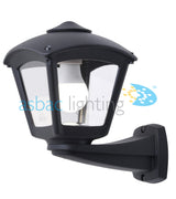 Roby Nardo E27 (No Lamp), Modern Wall Lantern, Black/Clear