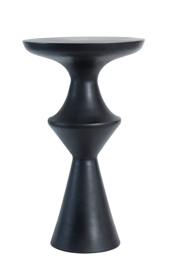 Compact Matte Black Side Table with Sleek Design - 37.5x14x63.5 cm