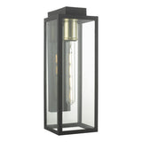 Naxos Outdoor Wall Light Black Glass IP43