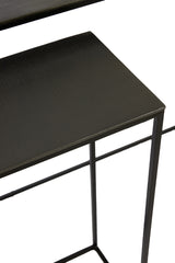 Title: Zayn Black Console Set - Sleek Dimensions 96.5x24x70 cm + 119.5x30.5x78.5 cm
