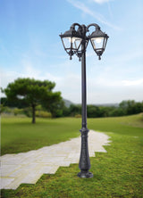 Tobia Nebo Ofir 3L E27 (No Lamp) Assembled, Classic Post Lantern, Black/Clear