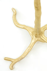 Elegant Feathered Floor Lamp in Gold and White - E14 Ø95x180 cm