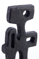 Elegant Black Sala Wood Ornament on Base 20x9.5x38.5 cm